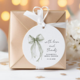 Etiquetas Para Recuerdos Chic Bow Watercolor Bridal Shower Thank You