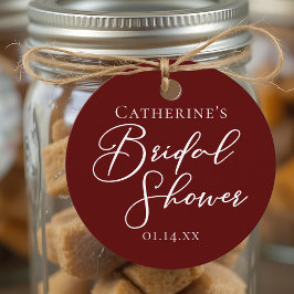 Etiquetas Para Recuerdos Chic Burgundy Despedida de Soltera Personalizada F