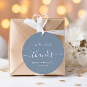 Etiquetas Para Recuerdos Chic Con Amor Polvo Azul Boda Gracias