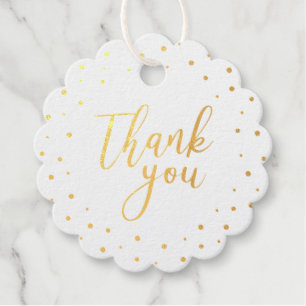 Etiquetas Para Recuerdos Chic Confetti Gold Foil Birthday Party Thank you