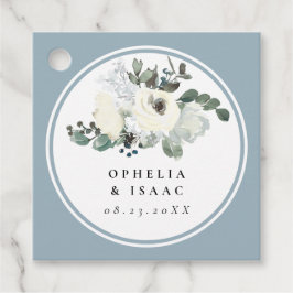 Etiquetas Para Recuerdos Chic Dusty Blue Watercolor Floral 