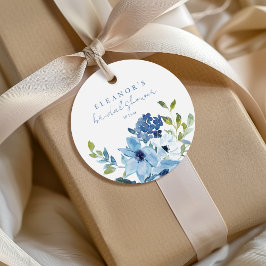 Etiquetas Para Recuerdos Chic Light Blue Watercolor Floral Bridal Shower 