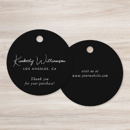 Etiquetas Para Recuerdos Chic Script Business Black Thank You Gift Tag