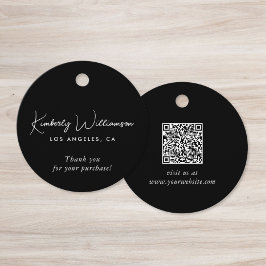 Etiquetas Para Recuerdos Chic Script Business QR Code Thank You Gift Tag