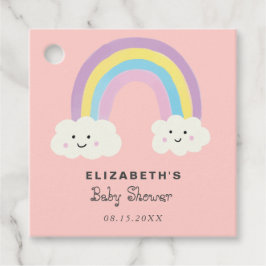 Etiquetas Para Recuerdos Chica Baby Shower arcoiris Cute Pastel Colores sua