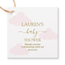 Chica Baby Shower de nubes rosadas