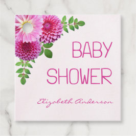 Etiquetas Para Recuerdos Chica Baby Shower Pink Purple Dahlia