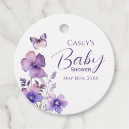 Etiquetas Para Recuerdos Chica Boho Wildflower Purple Butterfly Baby Shower