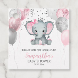 Etiquetas Para Recuerdos Chica Cute Elephant Globos Rosa Baby Shower