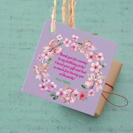 Etiquetas Para Recuerdos Chica De Floral Rosa Cute Foto Cumpleaños Gracias