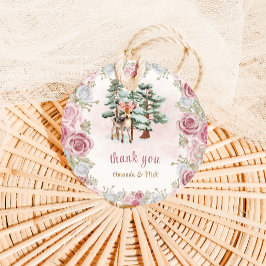 Etiquetas Para Recuerdos Chica de Invierno de Ciervo Cumpleaños Shower Rosa