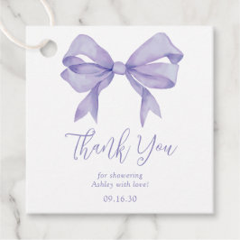 Etiquetas Para Recuerdos Chica de lazo morado Baby Shower agradecimiento