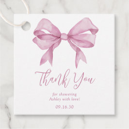 Etiquetas Para Recuerdos Chica de lazo rosa, agradecimiento por baby shower