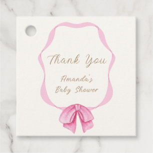 Etiquetas Para Recuerdos Chica de marco de barrido rosado Baby Shower