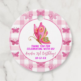 Etiquetas Para Recuerdos Chica de mariposa elegante morada de oro rosa