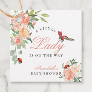 Etiquetas Para Recuerdos Chica de Rosas de Little Lady Ladybug en Baby Show
