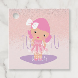 Etiquetas Para Recuerdos Chica de tutú minimal cumpleaños dibujos animados