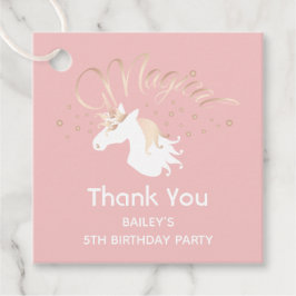 Etiquetas Para Recuerdos Chica de unicornio rosa mágico, Fiesta de cumpleañ