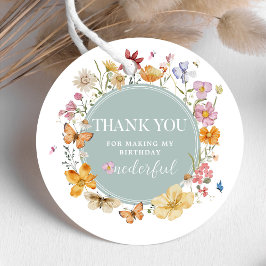 Etiquetas Para Recuerdos Chica Flor silvestre primer Fiesta de cumpleaños