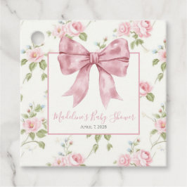 Etiquetas Para Recuerdos Chica Floral Rosa Bow & Gingham
