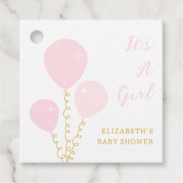 Etiquetas Para Recuerdos Chica Globos Rosados Baby Shower
