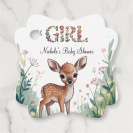 Etiquetas Para Recuerdos Chica: Pequeño Chica de Deer Fawn Baby Shower