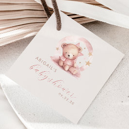 Etiquetas Para Recuerdos Chica rosa de color de agua suave Baby Shower