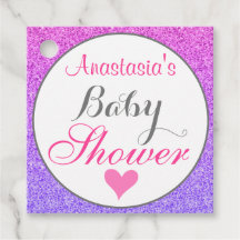 Chica y Glam Ombre Morado Rosa Brillo Baby Shower