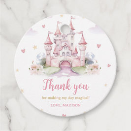 Etiquetas Para Recuerdos Chicas Castillo Rosa Princesa Cumpleaños Gracias