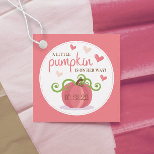 Etiquetas Para Recuerdos Chicas de calabazas pequeñas ricas en Baby Shower