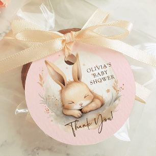 Etiquetas Para Recuerdos Chicas de conejito cénibre Baby Shower Favor