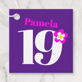 Etiquetas Para Recuerdos chicas de la fiesta de cumpleaños número 19 Favor 