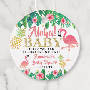 Etiquetas Para Recuerdos Chicas de Summer Beach Luau Tropical Baby Shower