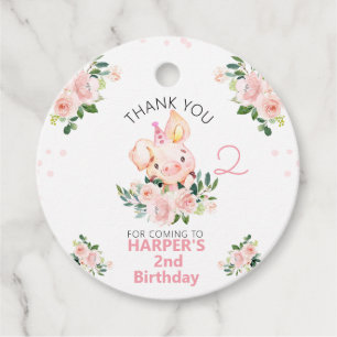 Etiquetas Para Recuerdos Chicas Floral Rosa Este Pequeño Cumpleaños De Gana