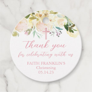 Etiquetas Para Recuerdos Chicas Rubor Floral Gracias Comunión De Bautismo