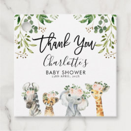 Etiquetas Para Recuerdos Chicas Safari Animales Baby Shower favorecen las e