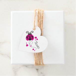 Etiquetas Para Recuerdos Chicas volando ladybug personalizado rosa gracias