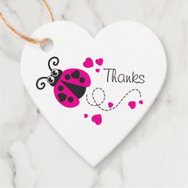 Etiquetas Para Recuerdos Chicas volando ladybug personalizado rosa gracias