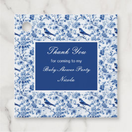 Etiquetas Para Recuerdos Chinoiserie Blue Birds and Flowers Baby Shower
