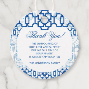 Etiquetas Para Recuerdos Chinoiserie floral geométrica azul   Incertidumbre