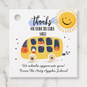 Etiquetas Para Recuerdos chofer de bus escolar gracias por ir más de un kil