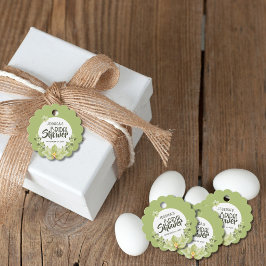 Etiquetas Para Recuerdos Chorro de agua verde Clivia floral ducha de novia