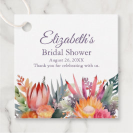 Etiquetas Para Recuerdos Chorro Nupcial de Flores Tropicales Coloridas