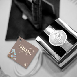 Etiquetas Para Recuerdos Chorro Nupcial Floral Acuarela Azul Vintage