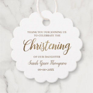 Etiquetas Para Recuerdos Christening, bebé de oro personalizado, gracias