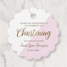 Christening Bebé Rosa Personalizado Gracias
