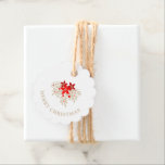 Etiquetas Para Recuerdos Christmas Botanical Holly Branches Poinsettias<br><div class="desc">Christmas Botanical Holly Branches and Poinsettias Favor Tags. IMPORTANT NOTICE: This design is part of a collection and has other coordinated elements that you can find in my store. Sometimes it can be difficult to aesthetically align and put texts or initials on the designs, if so tell me and I'll...</div>