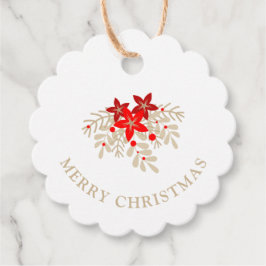 Etiquetas Para Recuerdos Christmas Botanical Holly Branches Poinsettias