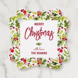 Etiquetas Para Recuerdos Christmas Greenery Berries Holiday