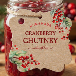 Etiquetas Para Recuerdos Christmas Wreath Homemade Jam Tag